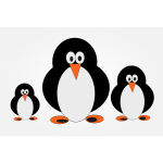 Penguin family clip art in color