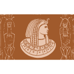 Pharaoh of Egypt brown poster vector illustration