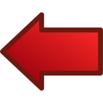 Red arrow pointing left vector drawing