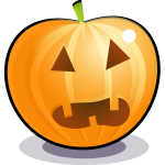 Spooky orange pumpkin vector illustration