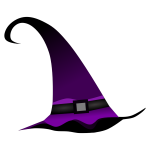 Purple witch hat vector clip art