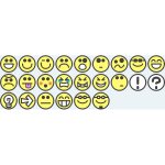 24 flat grin smilies emotion icons emoticons for example for forums