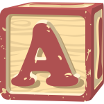 Letter A in a pink colored square vector image