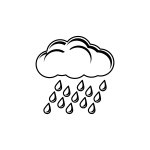 Clip art of black and white rainy day sign