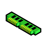 Vector illustration of blue 3D ram memory icon