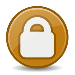 Vector image of brown security icon