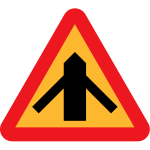 Traffic merging from left and right sign vector clip art
