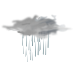 Vector illustration of weather forecast color symbol for showers