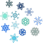 Vector illustration of selection of snowflakes
