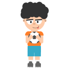 Vector image of a guy with a soccer bal