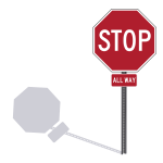 STOP all way US traffic sign vector drawing
