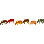 Colored cows set vector illustration