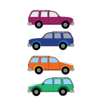 Vector image of family cars