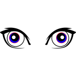 Vector illustration of of female blue eyes