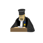 Judge at work vector drawing