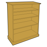 Wooden bookcase vector clip art