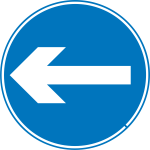 Turn left road sign