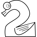 Swan number two line art vector image