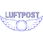 Luftpost air mail stamp vector illustration