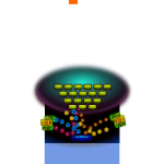 Vector image of computer game graphics shooter