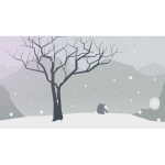 Winter scenery vector drawing