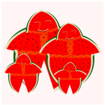 Vector image of watermelon family