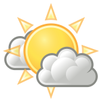 Vector image of color weather forecast icon for sunny intervals