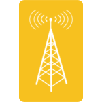 Vector clip art of radio signal emitter icon