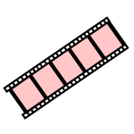 Drawing of basic movie strip with pink slides