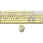 Keyboard and mouse topview vector image