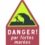 Dangerous waves warning sign vector image
