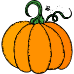Orange pumpkin vector drawing