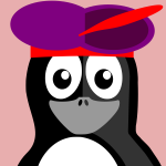 Penguin with purple hat