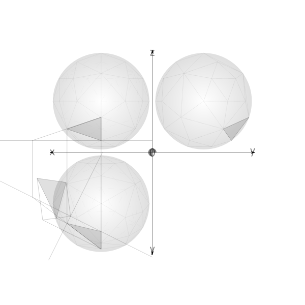 45 net construction geodesic spheres recursive from tetrahedron