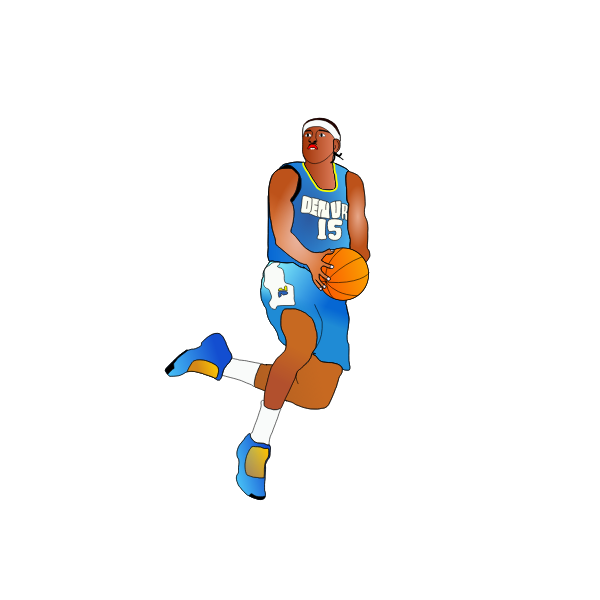 Afro-American basketball player about to score vector image