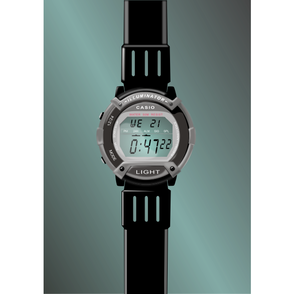 Wrist watch with digital display