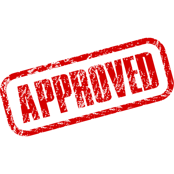 Vector clip art of approved stamp