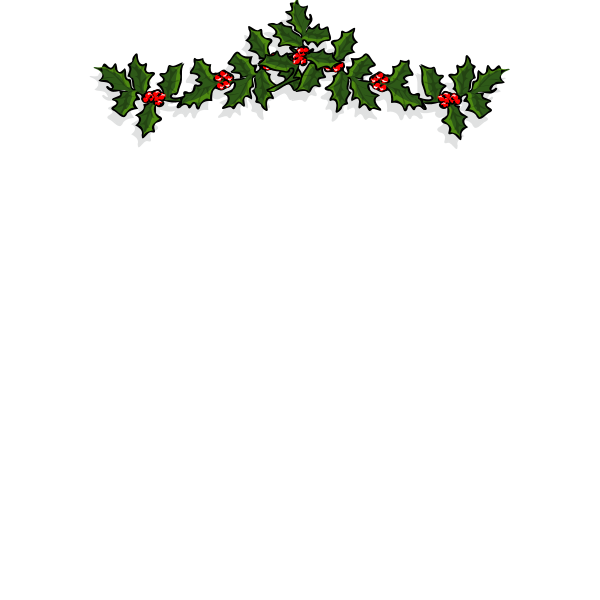 Mistletoe decorative piece vector drawing