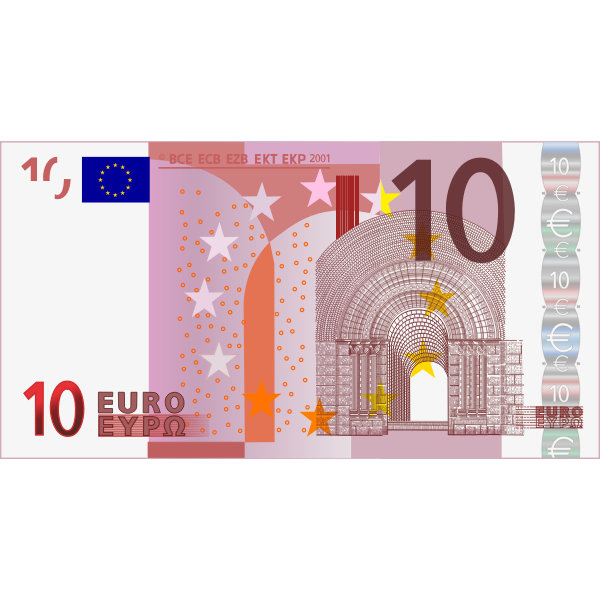 Vector image of 10 Euro banknote