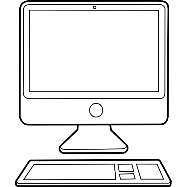 Outline desktop computer configuration vector image