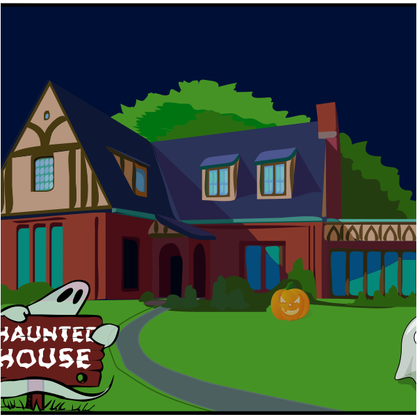 Haunted house vector drawing