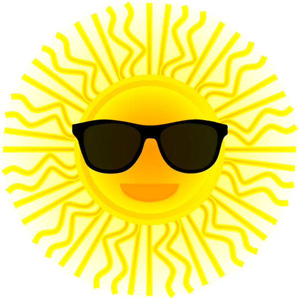 Sun with sunglasses vector drawing
