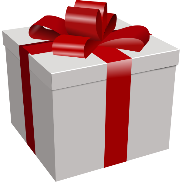 Download Vector image of white gift box with red ribbon | Free SVG