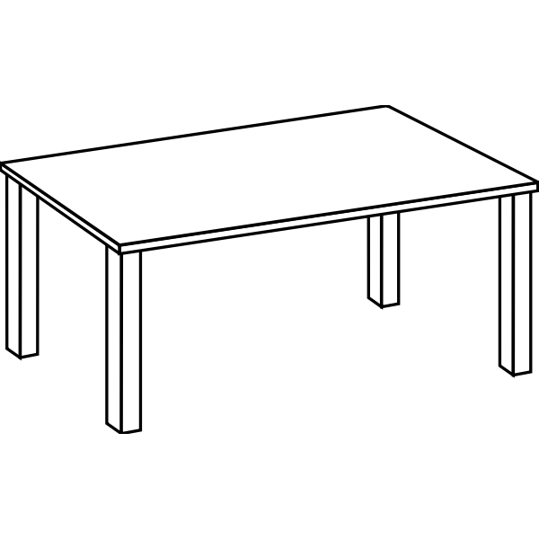 wooden table line art  Clipart black and white, Table, Line art