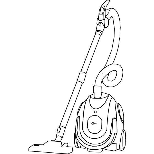 Vacuum cleaner line art vector drawing