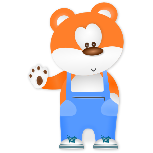 Vector graphics of teddy bear in trousers