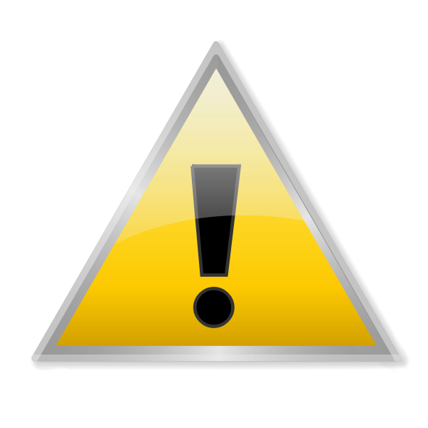 Glossy triangular warning sign vector clip art