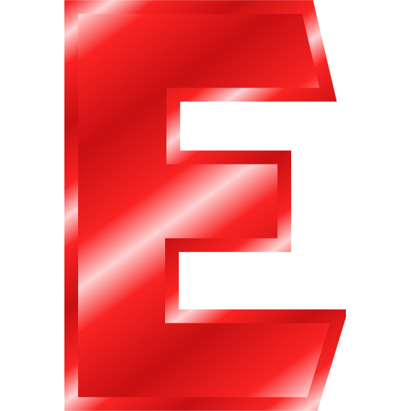Glossy ''E'' letter