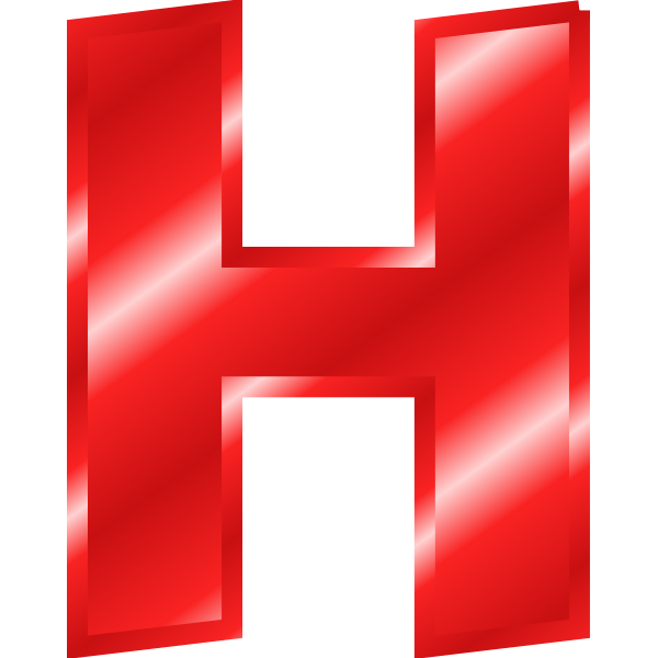 Wonderbaarlijk Effect Letters Alphabet red H | Free SVG GU-44