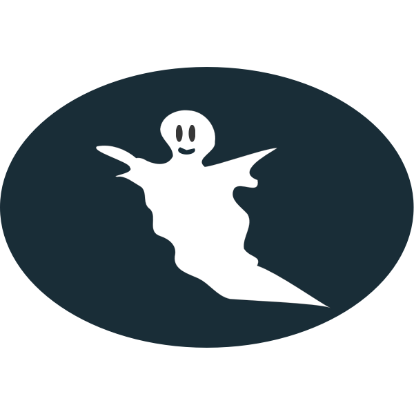 Ghost in oval silhouette vector image